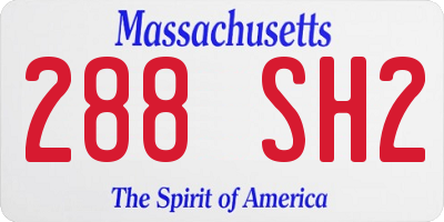 MA license plate 288SH2