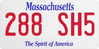 MA license plate 288SH5