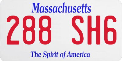 MA license plate 288SH6