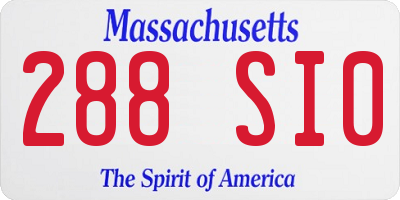 MA license plate 288SI0