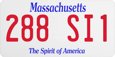 MA license plate 288SI1