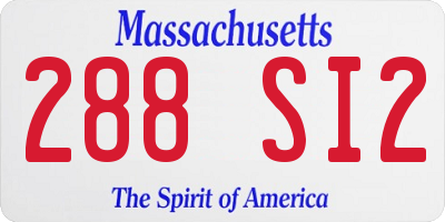 MA license plate 288SI2