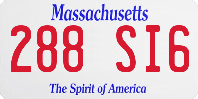 MA license plate 288SI6