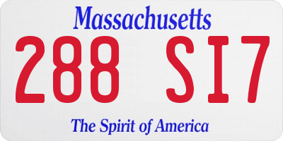 MA license plate 288SI7