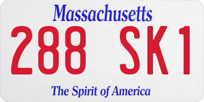 MA license plate 288SK1