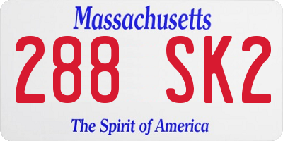 MA license plate 288SK2
