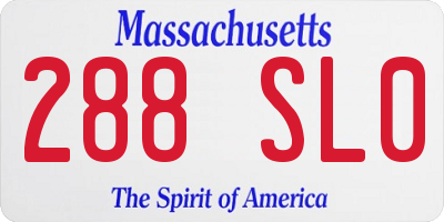 MA license plate 288SL0