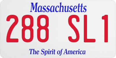 MA license plate 288SL1