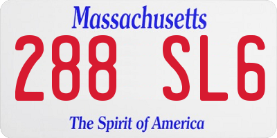 MA license plate 288SL6