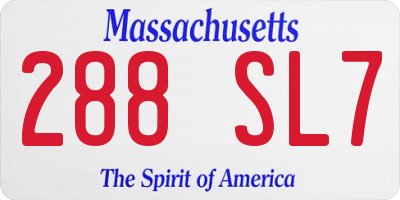 MA license plate 288SL7