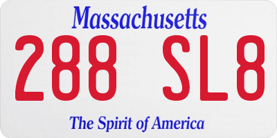 MA license plate 288SL8