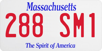 MA license plate 288SM1