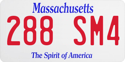 MA license plate 288SM4