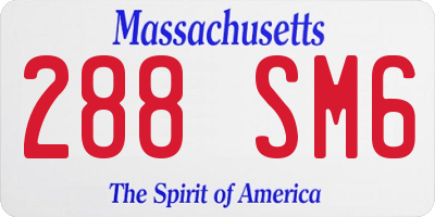 MA license plate 288SM6