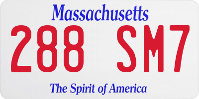 MA license plate 288SM7
