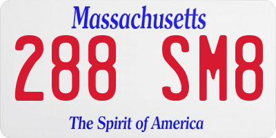 MA license plate 288SM8