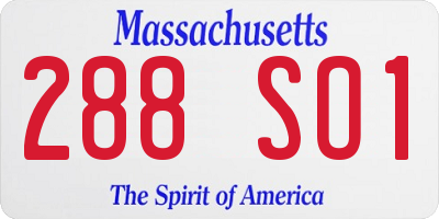 MA license plate 288SO1