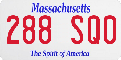 MA license plate 288SQ0