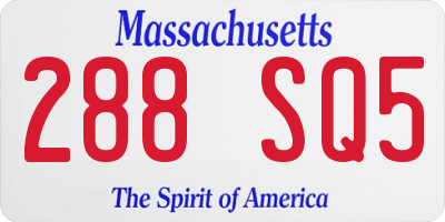 MA license plate 288SQ5