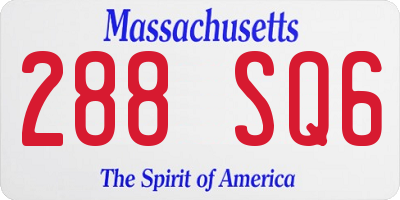MA license plate 288SQ6
