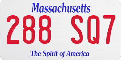 MA license plate 288SQ7