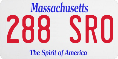 MA license plate 288SR0