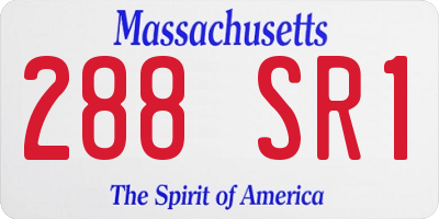 MA license plate 288SR1
