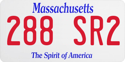 MA license plate 288SR2