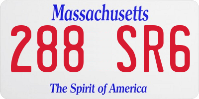 MA license plate 288SR6