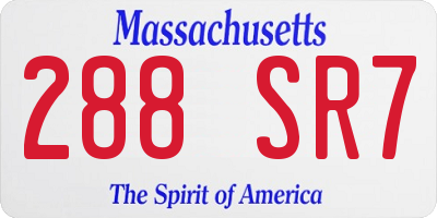MA license plate 288SR7