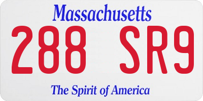 MA license plate 288SR9