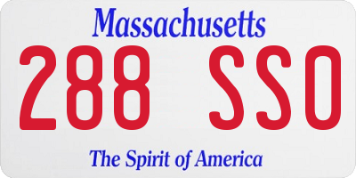 MA license plate 288SS0