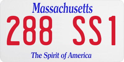 MA license plate 288SS1