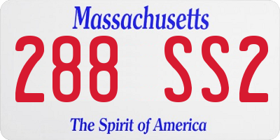 MA license plate 288SS2