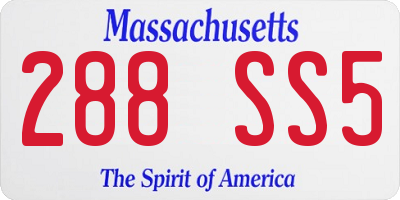 MA license plate 288SS5
