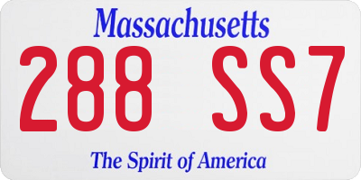 MA license plate 288SS7