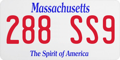 MA license plate 288SS9