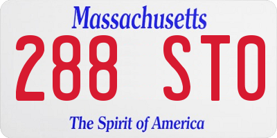 MA license plate 288ST0