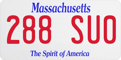 MA license plate 288SU0