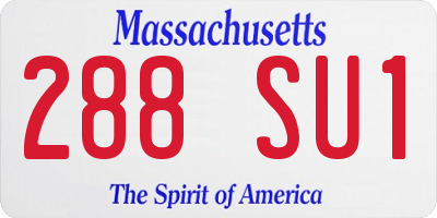 MA license plate 288SU1