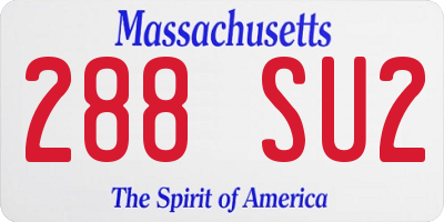 MA license plate 288SU2