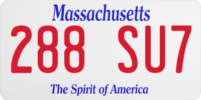 MA license plate 288SU7