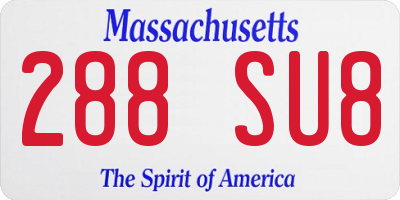 MA license plate 288SU8
