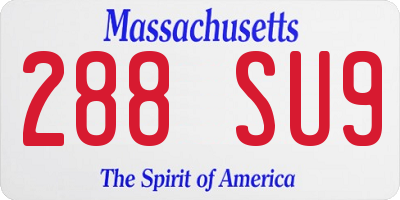 MA license plate 288SU9