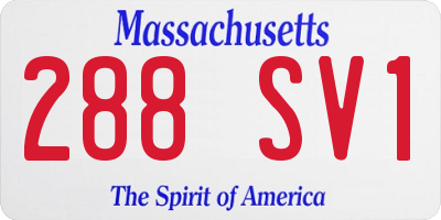 MA license plate 288SV1
