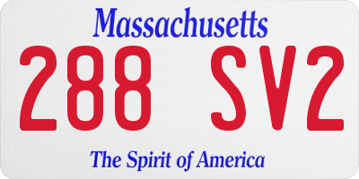 MA license plate 288SV2