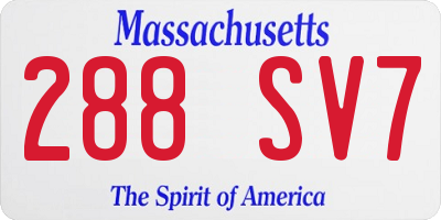 MA license plate 288SV7