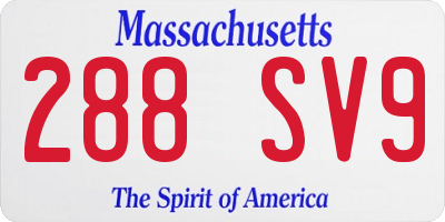 MA license plate 288SV9