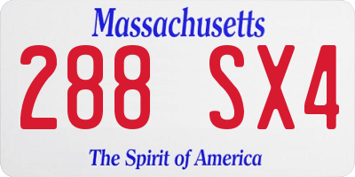 MA license plate 288SX4
