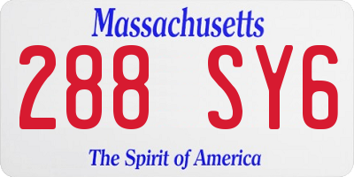 MA license plate 288SY6